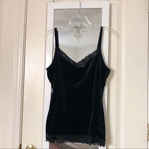 Black Velvet Lace Tank Top